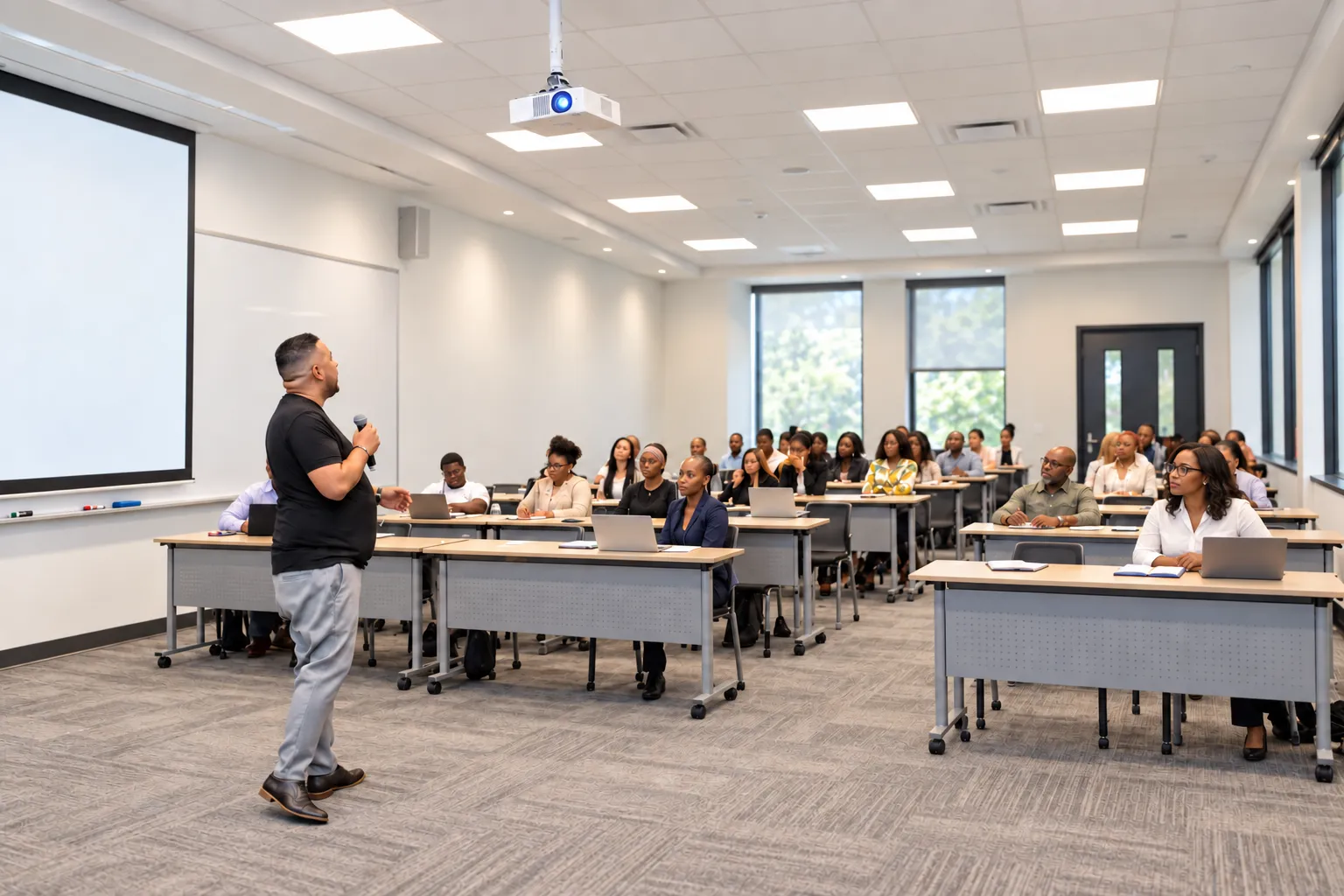 a training session in the Academy classroom